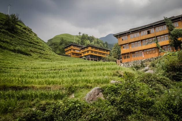 Hiking rice terraces Guilin China