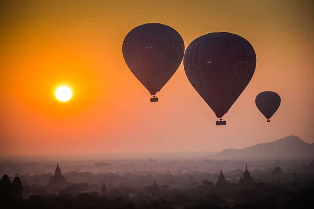 Hot Air Balloon Bagan Temples Myanmar