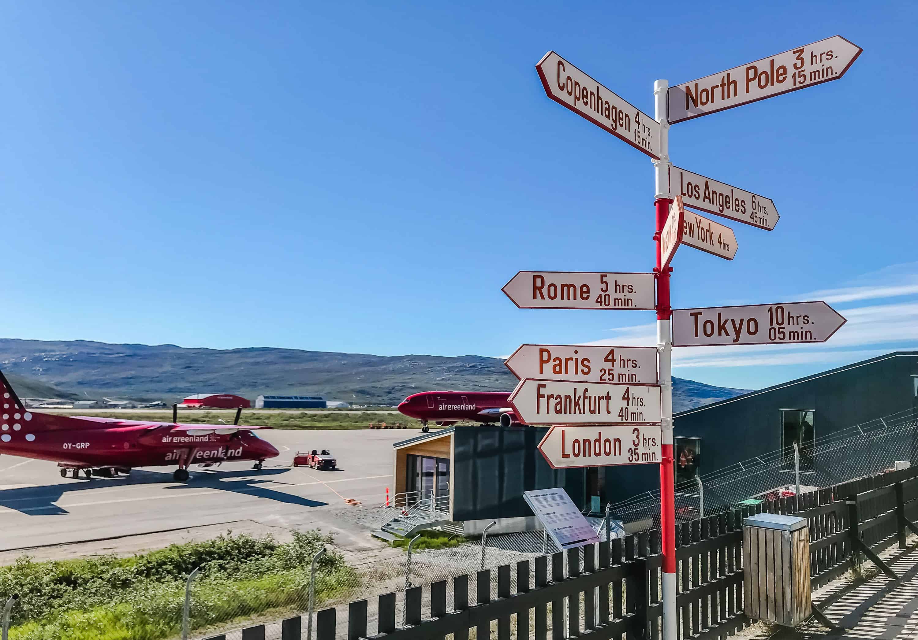 Kangerlussuaq Greenland - Airport sign - Lina Stock